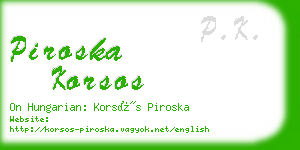 piroska korsos business card